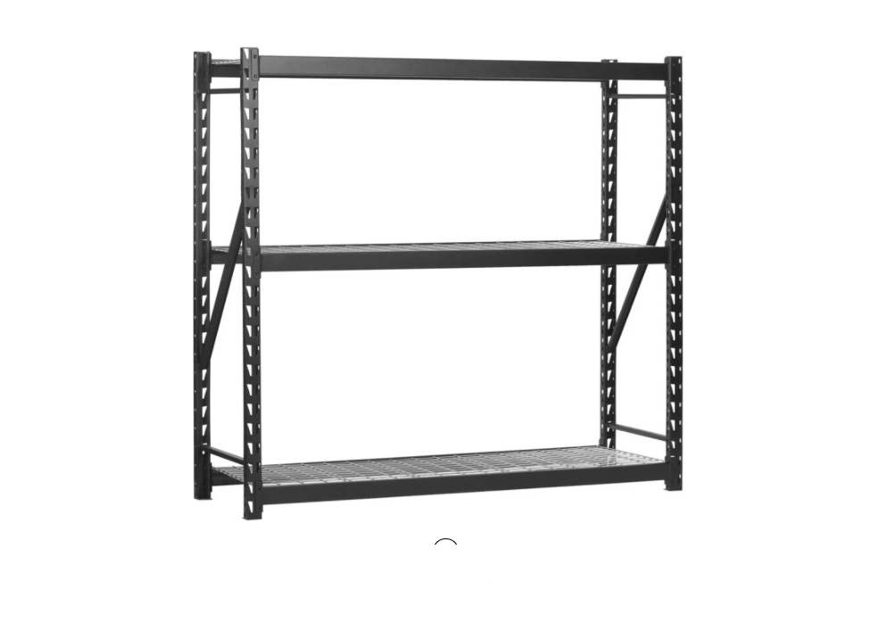 3-Tier Black 77W x 24D x 72H Steel Welded Storage Rack