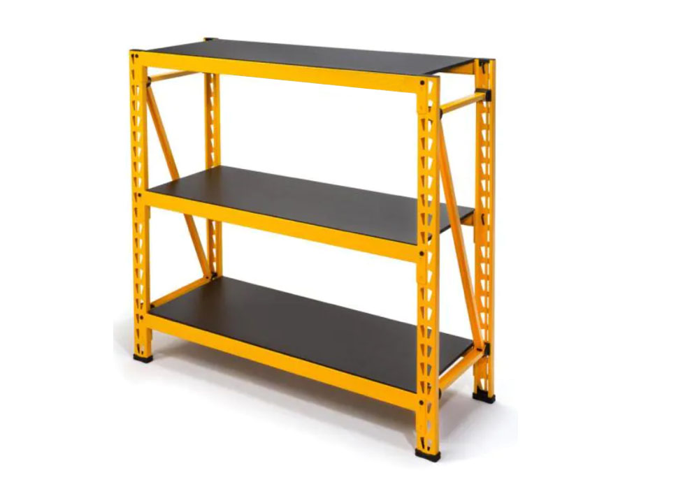 Yellow 3-Tier Steel Garage Storage Shelving Unit (50 in. W x 48 in. H x 18 in. D)